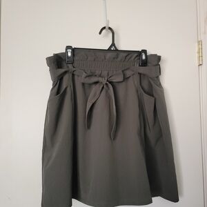 Mondetta Olive Tie-Waist A-Line Skirt